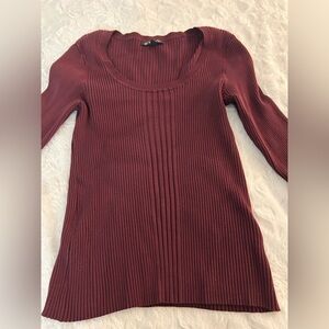 Women's Ribbed Burgundy Sweater XL